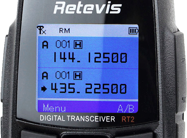Retevis RT2 display „mirror-reversed“ solution: