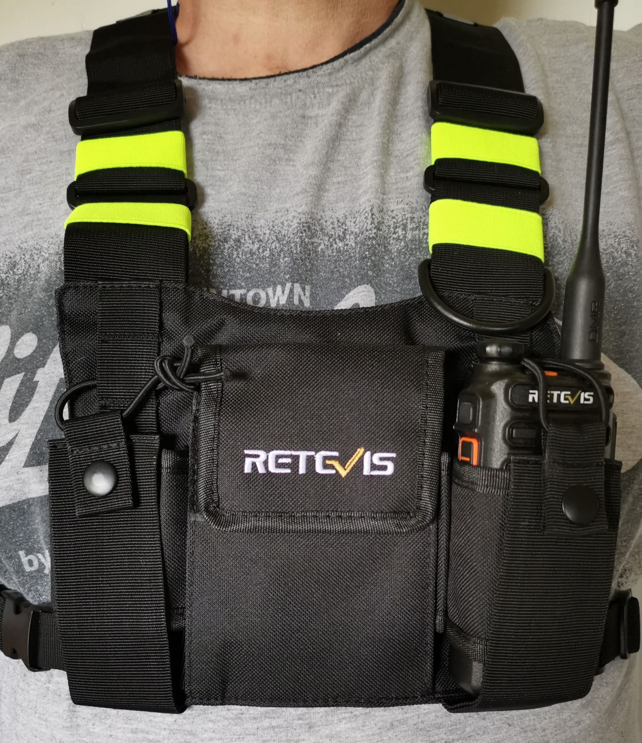 HB02 Black Fluorescent Double Chest Bag SKU: C9153A