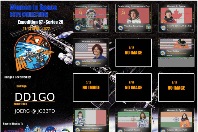 ARISS SSTV AwardExpedition 67 – ARISS Series 20 COSMONAUTICS DAY AND WOMEN IN SPACE 2022