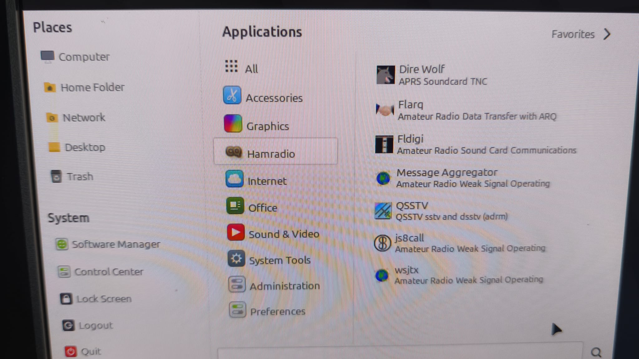 Linux Mint Mate 22 mit Hamradio Paketen