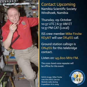 ARISS: Kontakt mit Nabia Scientific Society in Windhoek