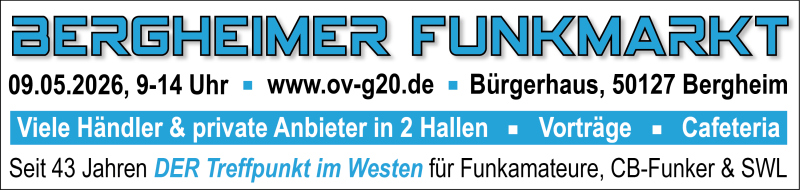 Alle Tische für den Flohmarkt sind vergeben!

Unser Bergheimer Funkmarkt am 9. Mai 2026 ist bereits komplett ausgebucht.
Wir freuen uns sehr, dass Aufgrund erhöhter Nachfrage in diesem Jahr, schon  alle Tische vergeben sind.